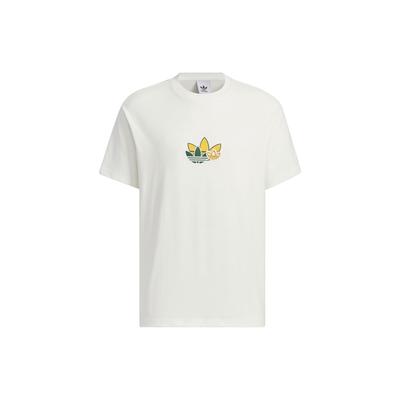 adidas Оригинальная футболка Trefoil M2 с графическим рисунком, свободная спортивная футболка с короткими рукавами, мужские топы Han-Jade-White IN1043
