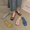 Summer Slippers Women's Shoes 2025 New Flat Flip Flops Comfortable Non Slip Outdoor Beach Shoes Fashion French Women Slippers