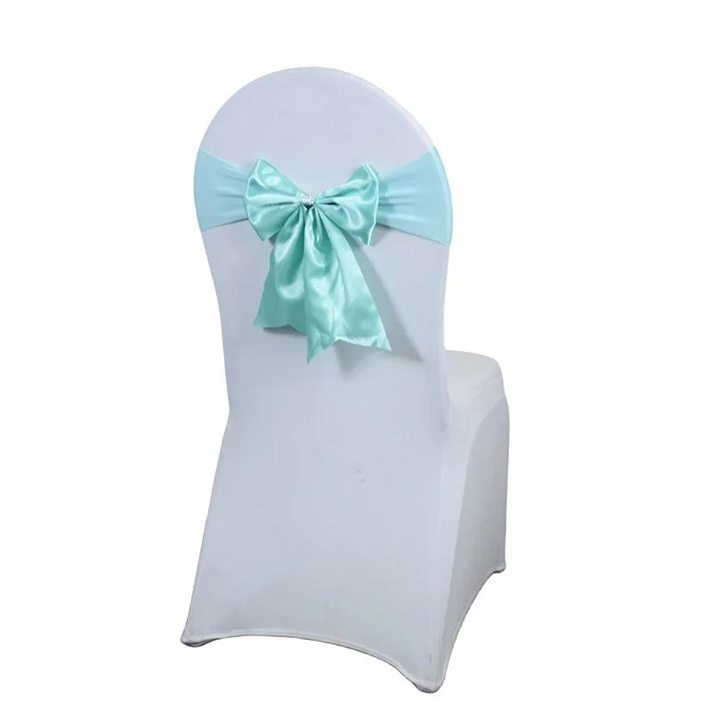 Атласные ленты для свадебных стульев, галстуки-бабочки, ленты из спандекса, подходят для всех украшений, для вечеринок на день рождения в отеле, мода, роскошь, 10/50/100 шт.