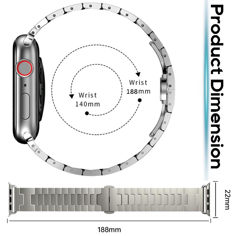Ремешок титанового цвета для Apple Watch Series 11 46 мм 42 мм, ремешок из нержавеющей стали H-образной формы, браслет для iWatch Ultra 3 2 49 мм 45 мм 40 41 мм SE3 44 мм
