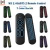 New M5 2.4G&BT5.2 Remote Control 7 Color Backlit Wireless Air Mouse Keyboard Android TV Box for Android Windows Mac Os Linux