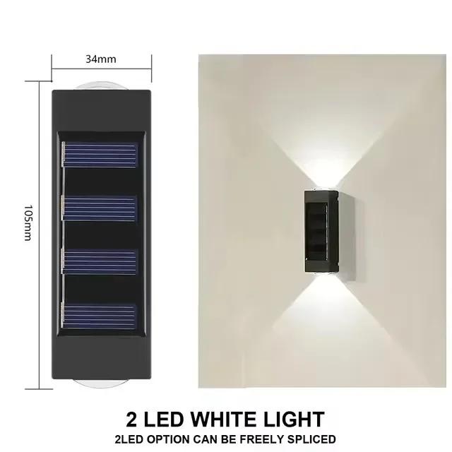 2/4/6 Led Solar Lights Outdoor Waterproof Atmosphere Up And Down Wall Lamp Solar Energy Lighting For Garden Yard Street Decor