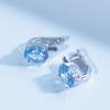 Oval Nano Sky Blue Topaz Gemstone 925 Sterling Silver Clip Earring