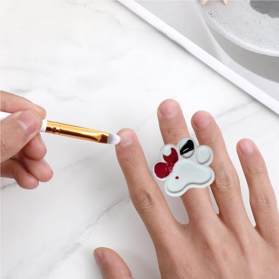 Mini Nail Art Palette Rings Metal Manicure Gel Palettes Finger Rings Tools Claw Shape Nails Polish Mixing Plate for Nails Art Display