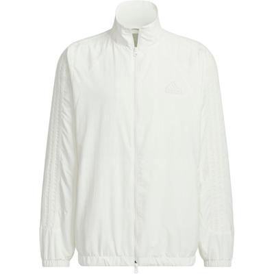 Adidas Мягкая удобная повседневная спортивная водонепроницаемая куртка в стиле ретро с воротником-стойкой унисекс куртка Han-Jade-White JI6647