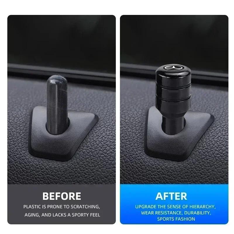 Car Interior Aluminum Alloy Door Pin Lock Knob Lift Covers Lifting For Mercedes Benz A C E Class GLE GLB GLC W205 W212 W213 X253 HH1