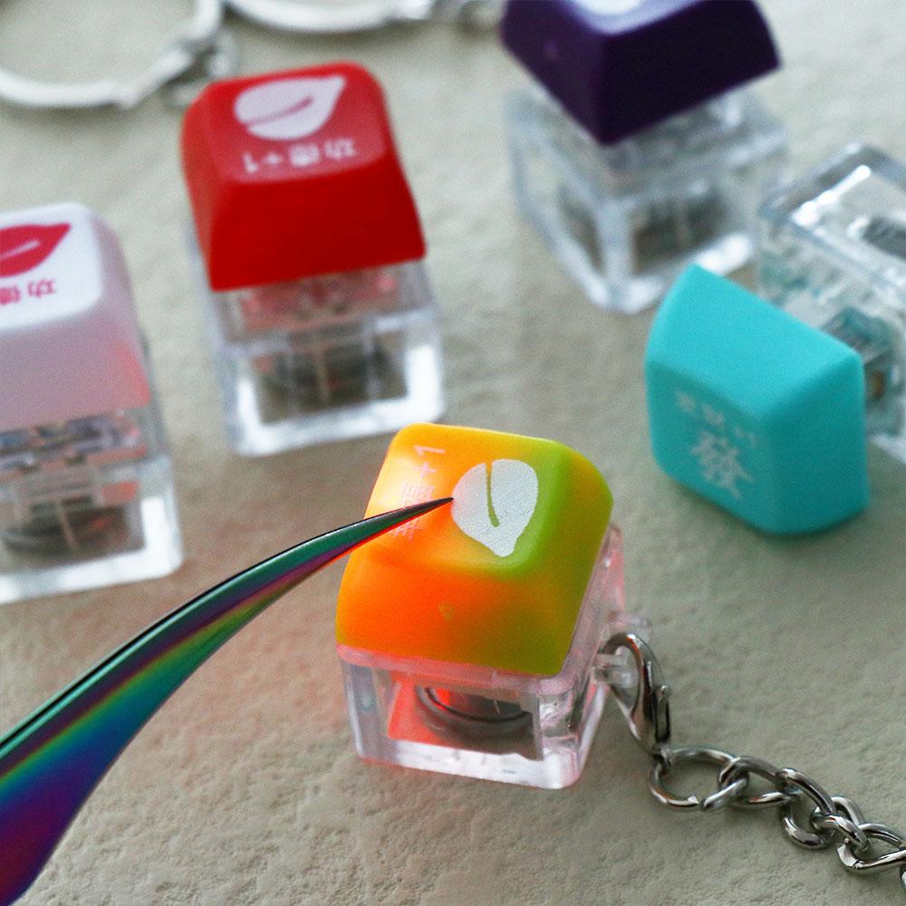 Цветной световой механический переключатель брелок кнопка колпачок клавиатура брелок дети взрослые