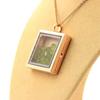 Stones and Minerals. Raw Peridot Necklace. Square Model. Color Rose Gold.
