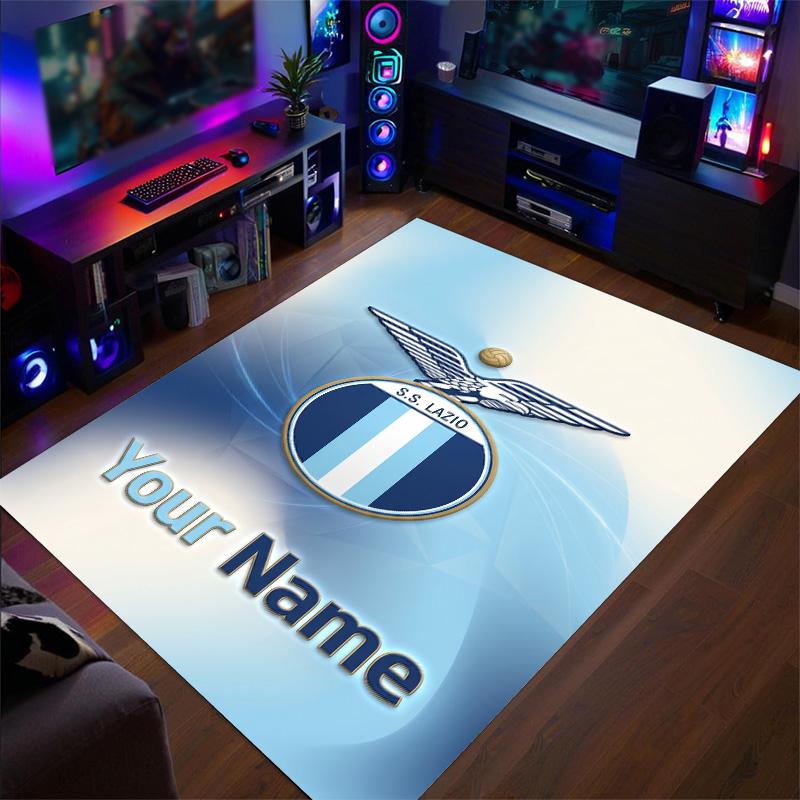 Crystal Velvet Rug Lazio FC Print Custom Name Text Floor Mat Home Decor