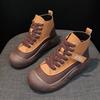 2024 новые весенние ботинки Martin на платформе с завышенной талией, женские кожаные туфли в британском стиле, универсальные короткие ботинки для спорта и отдыха в стиле знаменитостей из Интернета