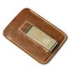 Top Genuine Leather Money Clip Metal Men Slim Bills Cash Clips Clamp for Money Thin Bill Fold Holder