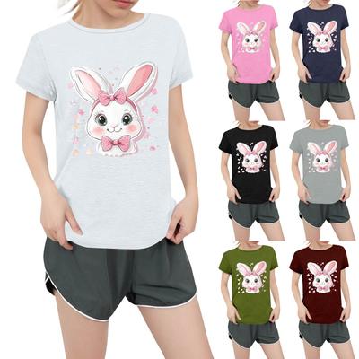 Женская повседневная футболка с круглым вырезом и короткими рукавами с принтом