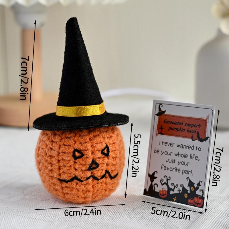 Crochet Pumpkin Ornament Halloween Decoration 2025 Office Desk Accessorie Room Desktop Decor Funny Crochet Crafts