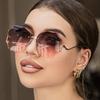 Fashion Sunglasses Women Metal Female Vintage Ladies Stylish Design Oversized Square Sunglasses For Women