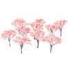 20pcs Cherry Tree Diorama Cherry Tree Railway Model Pink Flower Tree Model Model Tree for Potted Landscape Iron Wire Architectural Model Scenery