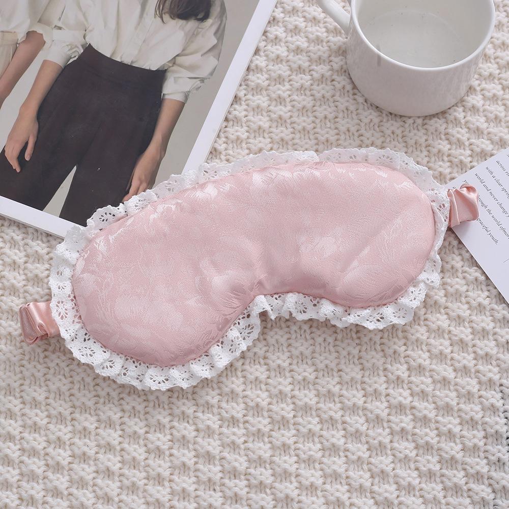 Lace Details Sleep Eye Mask Jacquard Satin Eye Shade Jacquard Satin Lace Eye Mask Office Use