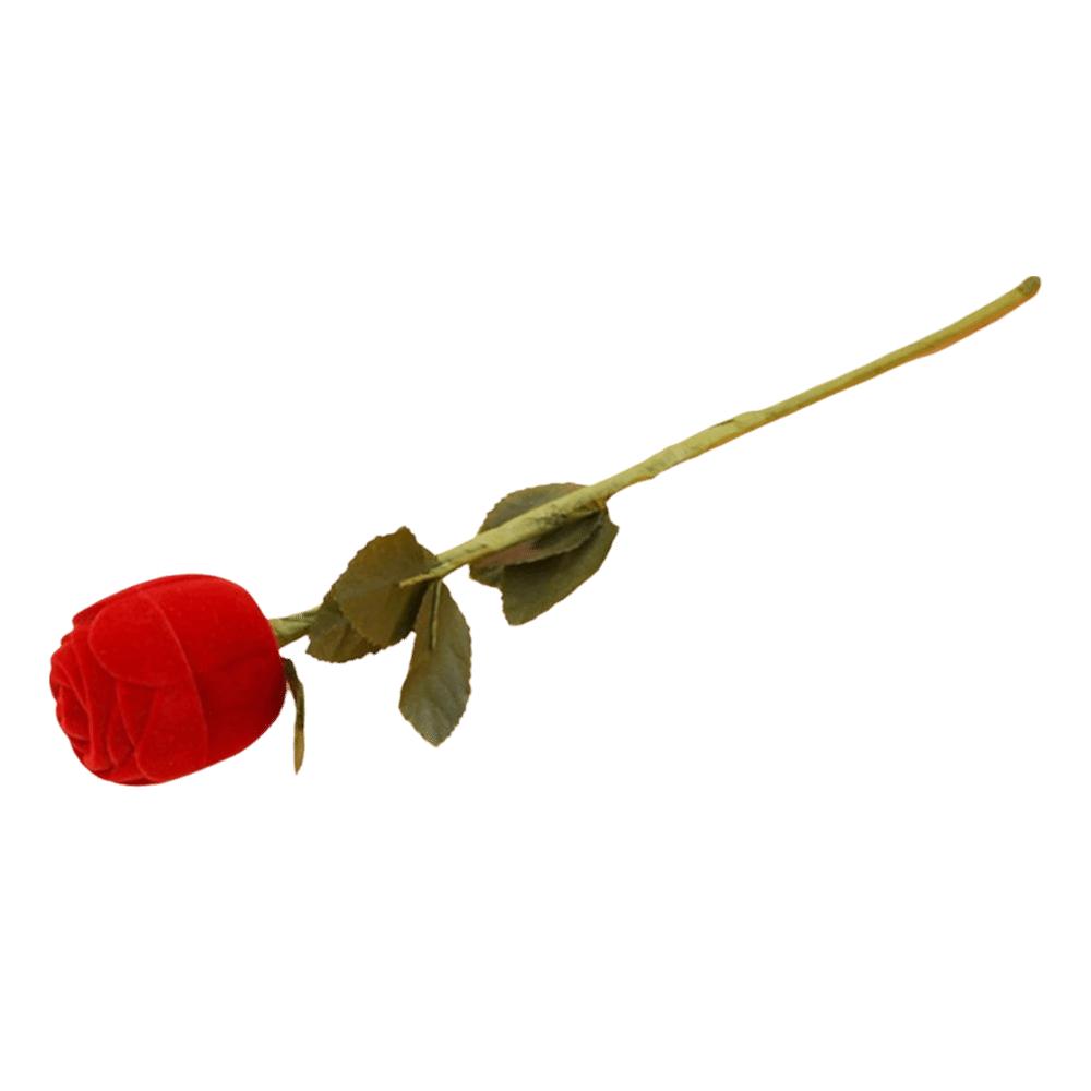 Comedy Red Velvet Rose Ring Box Simulation Flower Romantic Rose to Ring Box Flocking Gimmick Flower Wedding Ring Box Gift Box