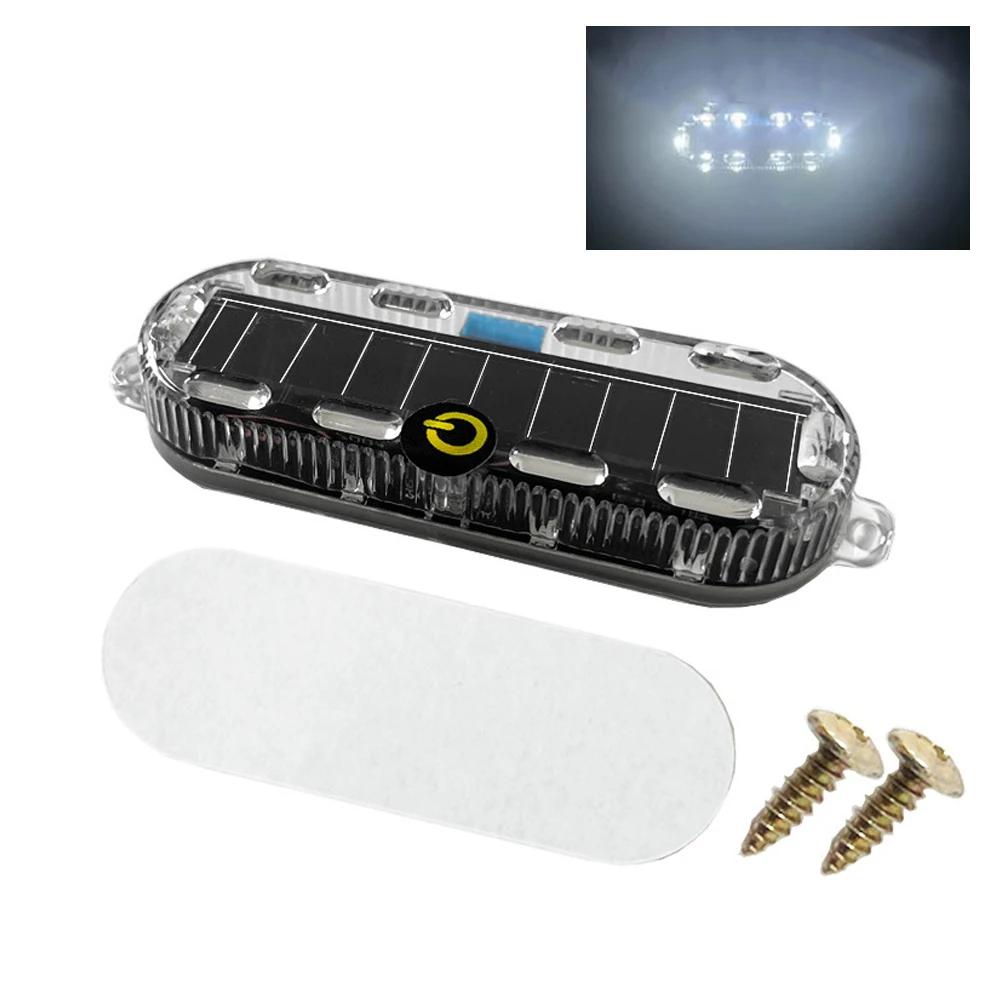 Solar Power Mortorcycle LED Warning Light Car Night Ride Tail Light Anti-rear Strobe Light for Auto Motorcycle Electric Bicycle