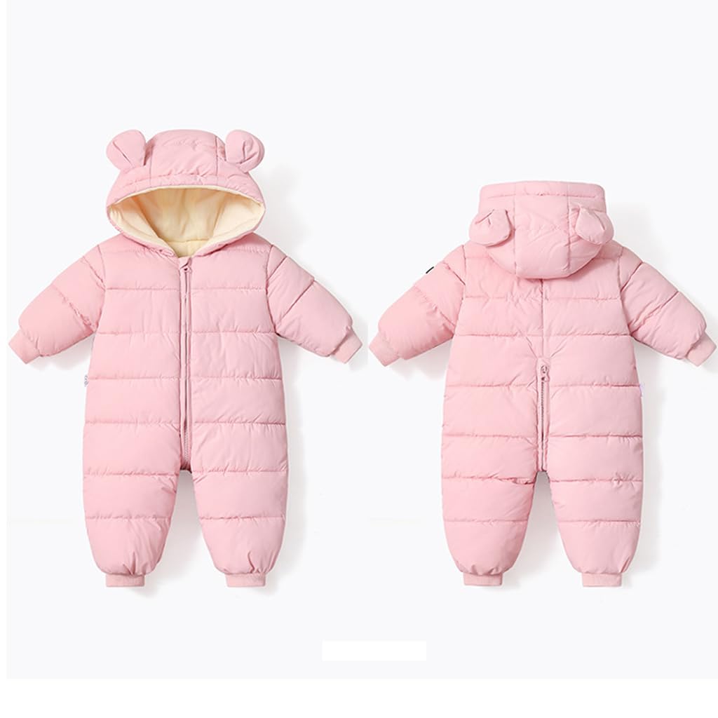 Зимний комбинезон для маленьких девочек и мальчиков, зимнее пальто, плотный комбинезон на молнии для новорожденных, ветрозащитный флисовый комбинезон с капюшоном, верхняя одежда