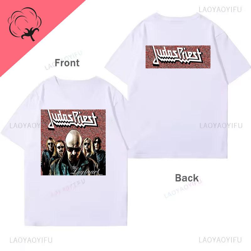 Judas PriestR Camisetas Heavy Metal Band Music Streetwear TShirt 100 Cotton TwoSided Print Short Sleeve Clothing Unisex Tees