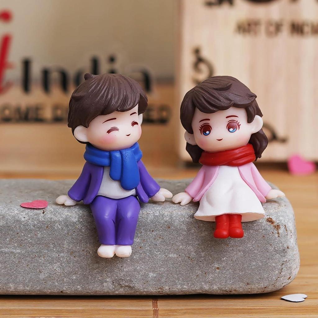 Подарок на День святого Валентина для девушки, парня, симпатичного мальчика и девочки, сидящая пара, статуэтка, декоративный экспонат (Полирезин) Подарок на День Святого Валентина