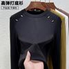 Modal Crew Neck Bottoming Shirt Women's New Black Spring and Autumn Slim Fit Can Be Worn Outside Long-sleeved Top