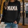 Autumn&Spring Clothing Big Letters Print Sweater Tops for Women Round Neck Long Sleeve