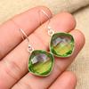 Зеленый аметист, драгоценный камень, ювелирные изделия ручной работы из стерлингового серебра 925 пробы, милые серьги для женщин