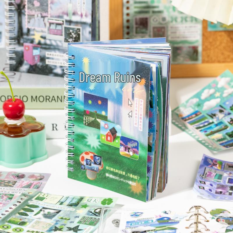 Журнал с наклейками Yuxian Dreamcore: Коллаж и Декорация «Переформатирование Времени»