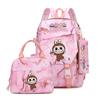 3Pcs/set Cute Printed Backpack Lunch Bag Pencil Case Teen Child Girl Kid Schoolbag Student Bookbag Knapsack Women Travel Bag Gift