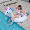 120cm Summer Environmental Protection PVC Big Unicorn Inflatable Swimming Ring Fun Beach Party Pool Float Ring Water Mattress