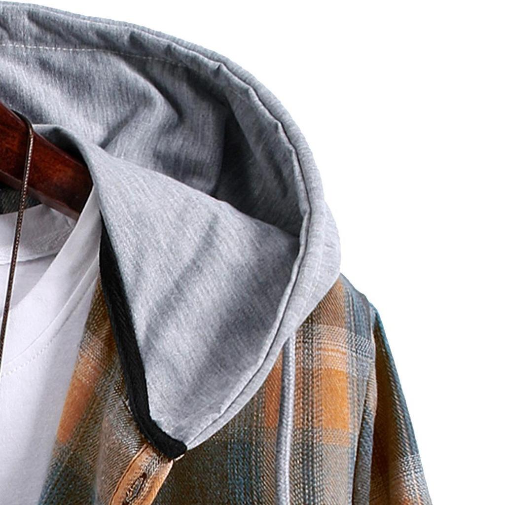 Клетчатая рубашка с капюшоном, мужская весенне-осенняя повседневная куртка, мужская рубашка в студенческом стиле, мужская куртка, нижнее белье