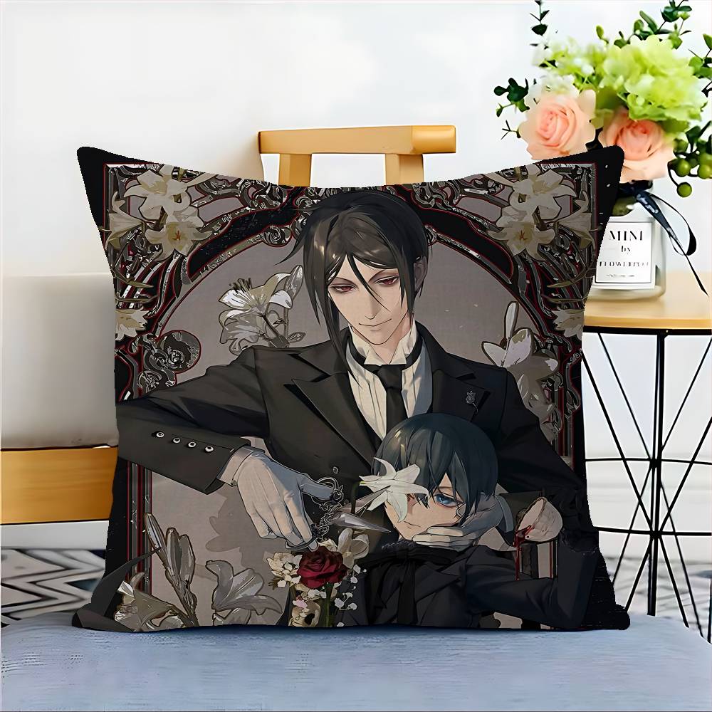 B-Black B-Butler Japanese Anime Personalized Pillow Cover Kids Bedroom Wild Party Decor Pillowcase Kid Birthday Shower Gift