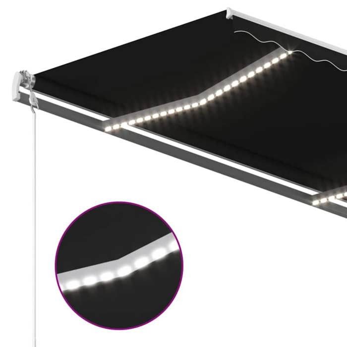 Maison Exclusive - Auvent automatique capteur de vent et LED 400x350 cm Anthracite