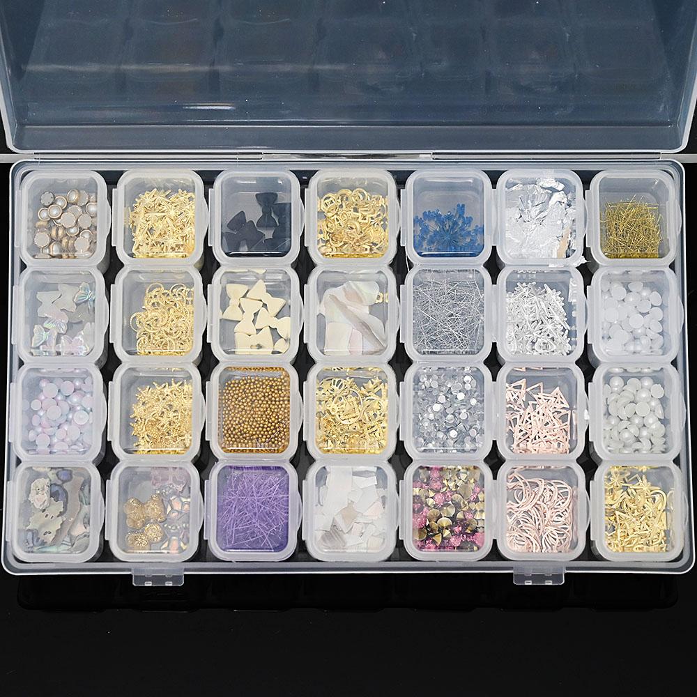 28 полосок/набор, смешанные 3D сплавы для ногтей, стразы, ювелирные изделия, подвески, украшения, набор для ногтей, ракушка, жемчужные принадлежности, аксессуары 3D8