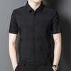 Summer New Style Middle-aged Men's Short-sleeved Shirts High-end Seamless Business Casual Ice Silk Shirt Dad Wear