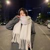 Soft Long Tassel Scarves Solid Color Fringed Shawls Wrap Winter Cashmere Scarf  Women