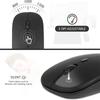 Wireless Mouse Slim Bluetooth-compatible 2.4G Computer Mice Portable Rechargeable/Battery Cordless Mouse for iPad Laptop Desktop