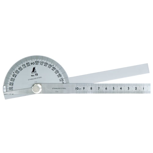 Shinwa Sokutei Protractor 2-Pole No. 19 Silver 62490