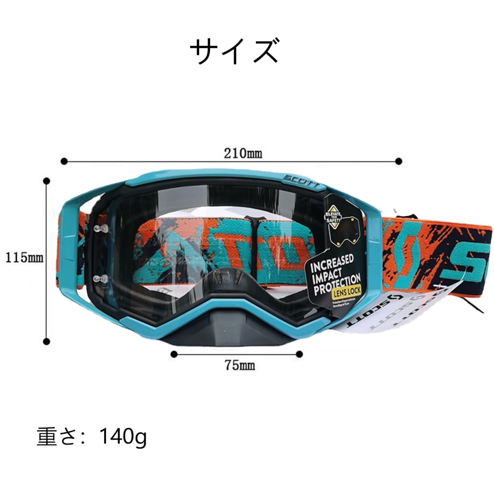 [QIKEJI] Goggles for Bikes, Off-Road, Motocross UV Protection, Dustproof, Windproof, Impact Resistant Convenient Storage, Unisex