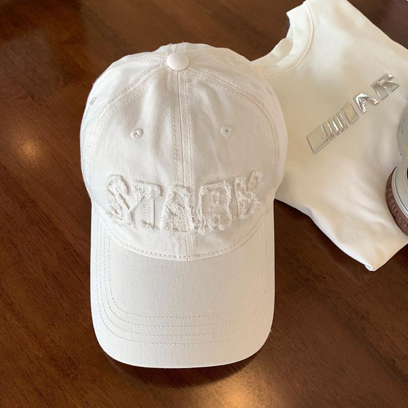 Sweet and cool pink letter baseball cap women's trend versatile face small cap big head circumference wide brim deep top hat