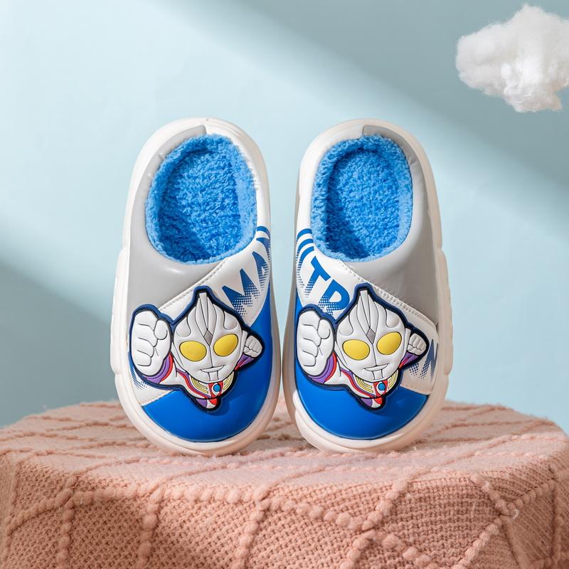 2024 Детские хлопковые тапочки Милые тапочки с героями мультфильмов для мальчиков и девочек Осенне-зимние семейные домашние тапочки для малышей на платформе