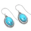 Natural Turquoise Gemstone Handmade 925 Solid Sterling Silver Earring 1.25" S1M87