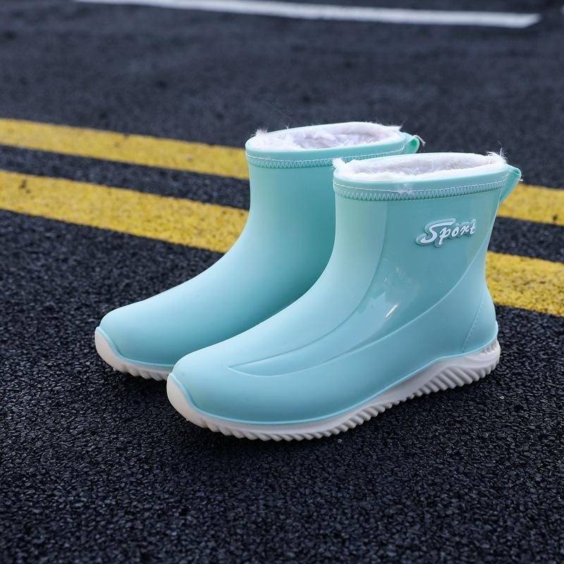 Модные резиновые сапоги для женщин, летние низкие короткие резиновые сапоги, бахилы для мойки автомобиля, резиновая обувь, весенние и осенние водонепроницаемые туфли Tide