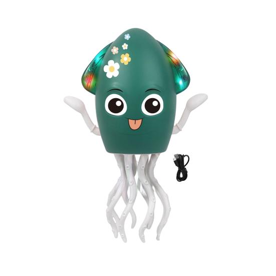 Electric Dancing Octopus Toy with LED Lights Music Smart Obstacle Avoidance Octopus Toy Toddlers Boys Girls Crawling Cartoon Octopus Toy