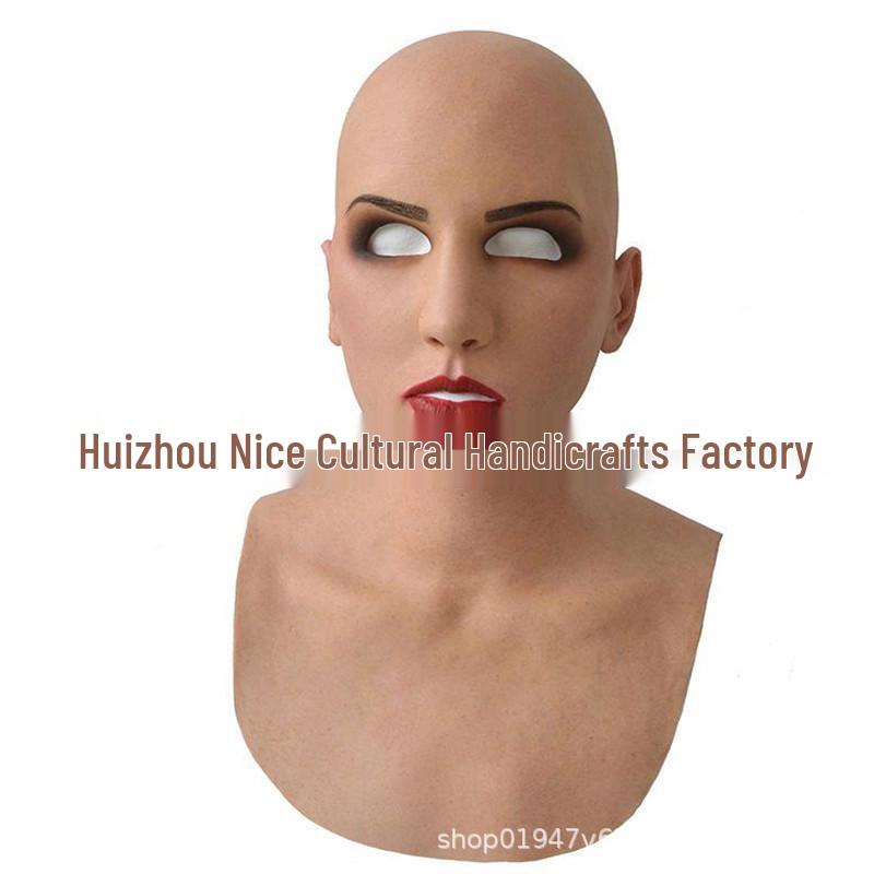 Crying Child Latex Mask with Wig - Handsome Guy Style Halloween Old Man and Young Person Face Mask