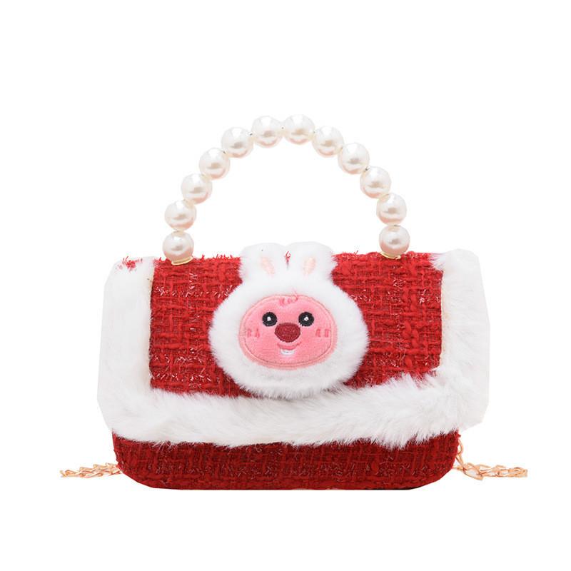 Elegant Pearl Red Childrens Handbag For Girls Featuring Breathable And Material Wearresistant