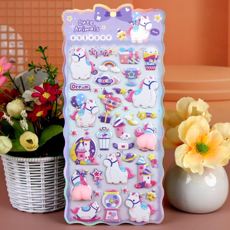 Кавайный Мультяшный Животное Собака Кошка 3D Мягкие Пушистые Наклейки на Попу Милые DIY Наклейки для Чехла Телефона, Блокнота, Ноутбука Игрушка-Антистресс