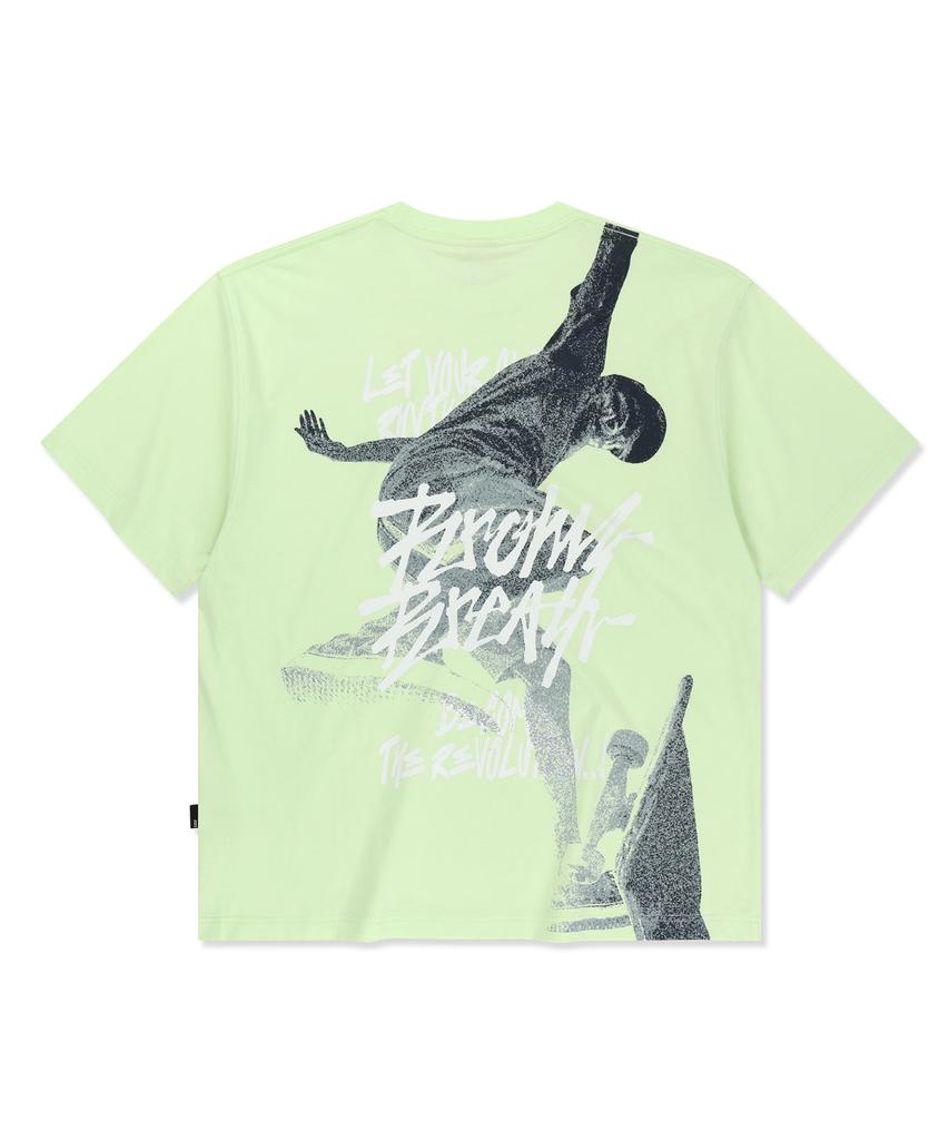 Футболка с графическим принтом BROWNBREATH Kickflip - Лайм