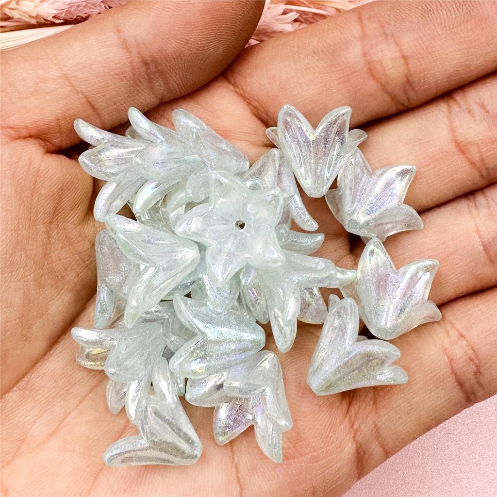 Шпилька-орнамент «сделай сам», аксессуар из бисера, цветочные бусины, разноцветные 20 шт., 16*11,5 мм, матовый материал аксессуара, цвет макарон, акрил